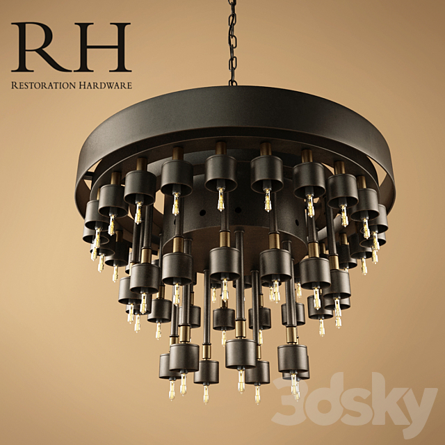 COSMOS 3-RING CHANDELIER 3DS Max Model - thumbnail 1