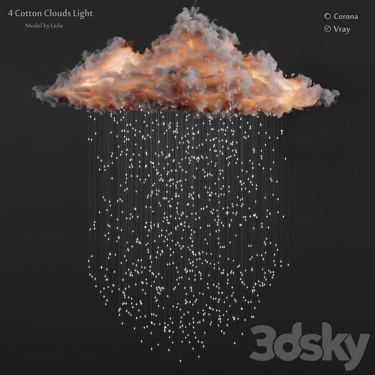 Cotton clouds lights 3DS Max Model - thumbnail 2