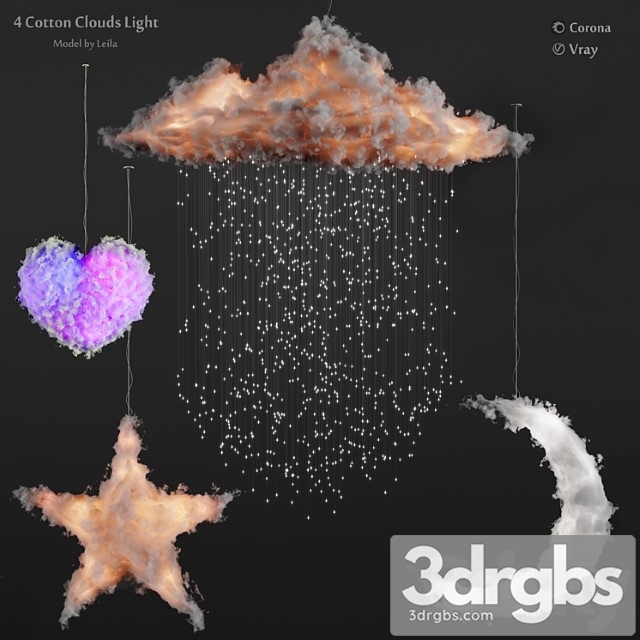 Cotton Clouds Lights 3dsmax Download - thumbnail 1