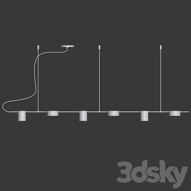 Counterpoint 6 Light Led Linear Pendant 3DSMax File - thumbnail 2