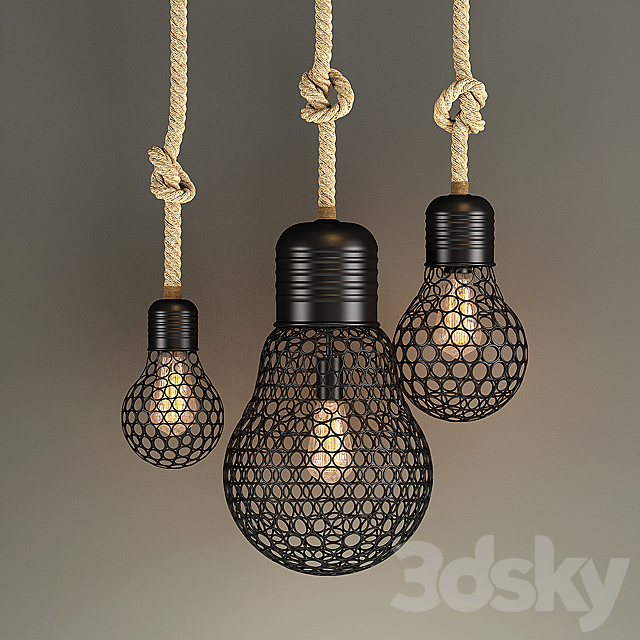 Country Loft pendant lamp 3DS Max Model - thumbnail 2