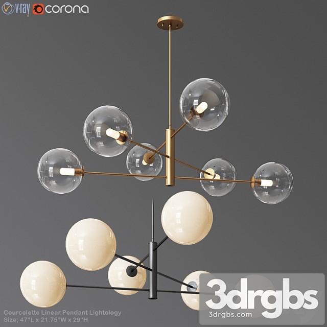 Courcelette linear pendant lightology 3dsmax Download - thumbnail 1