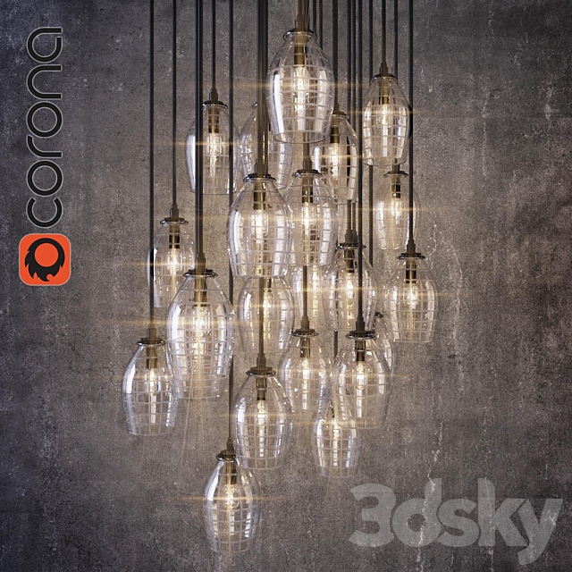 Crown Chandeliers Italiya 3DS Max Model - thumbnail 1