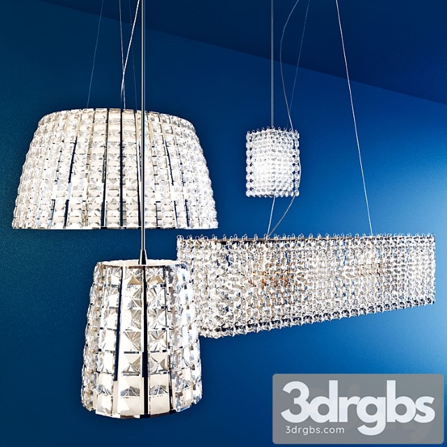 Crystal chandelier set 3dsmax Download - thumbnail 1