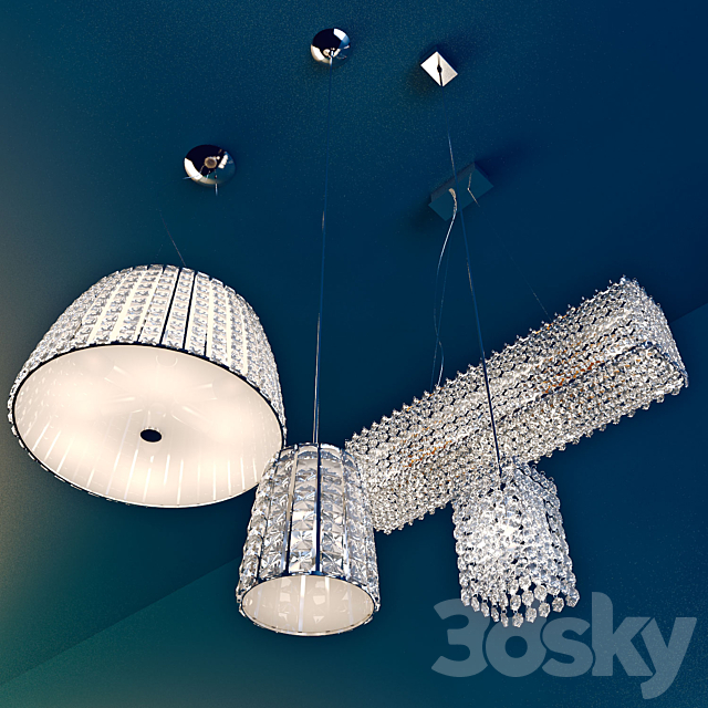 Crystal chandelier set 3DSMax File - thumbnail 2