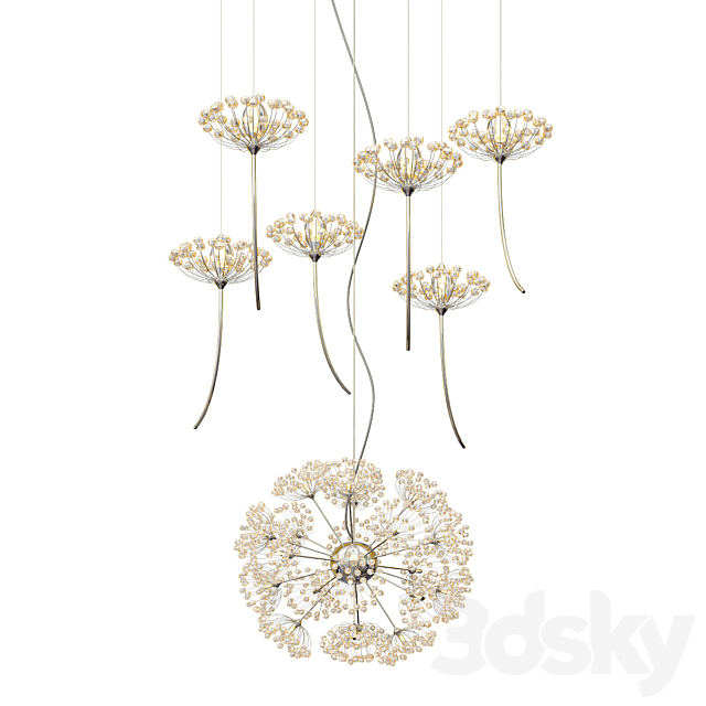 Crystal Dandelion Chandelier Northern European Style_2 3DSMax File - thumbnail 1