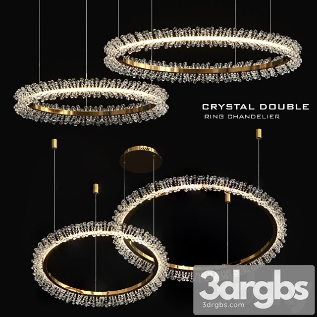 Crystal double ring chandelier - thumbnail 1