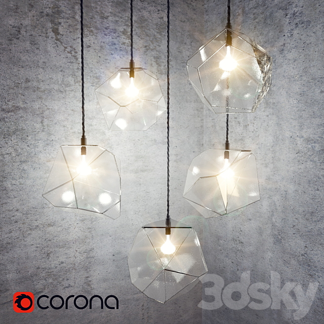 Crystal Pendant Lights 3DS Max Model - thumbnail 1