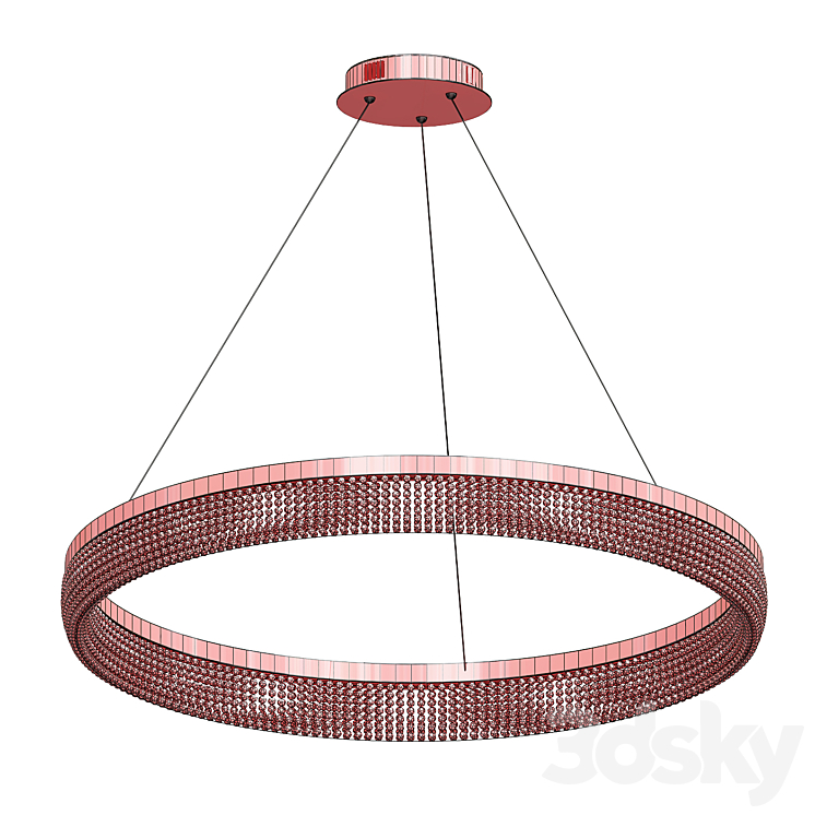 Crystal Ring Chandeliers 3DS Max Model - thumbnail 2