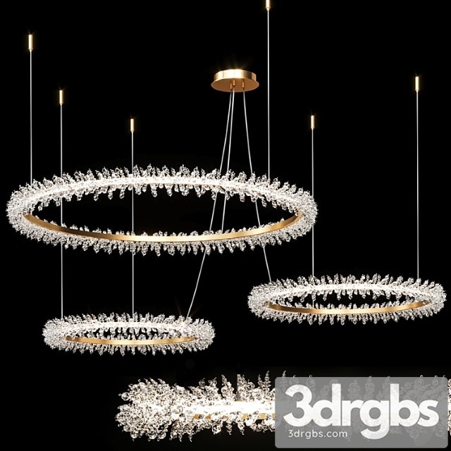 Crystal ring luxury combination led chandelier thera - thumbnail 1