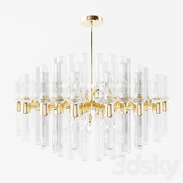 Crystal Tubules Pendant Lamp 3DS Max Model - thumbnail 2