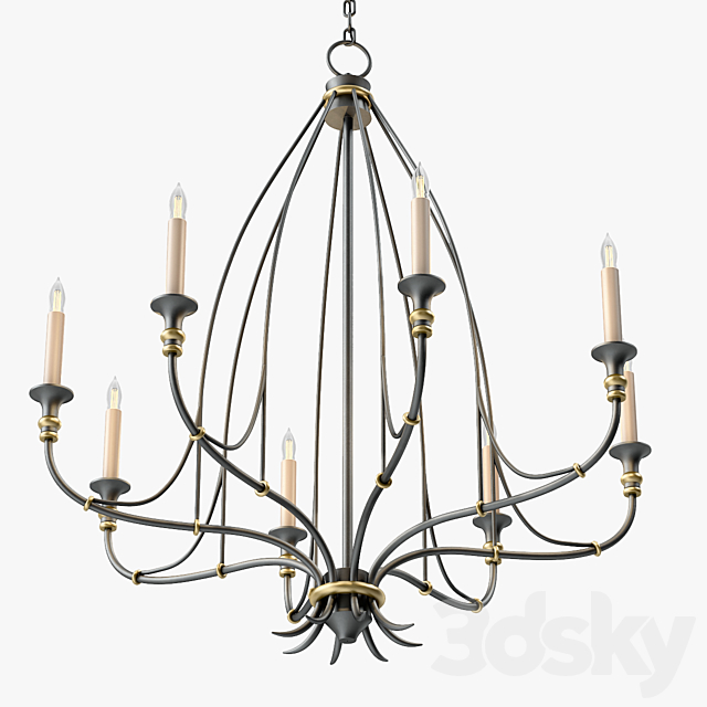 Currey and Company Folgate Chandelier Small 3DS Max Model - thumbnail 2