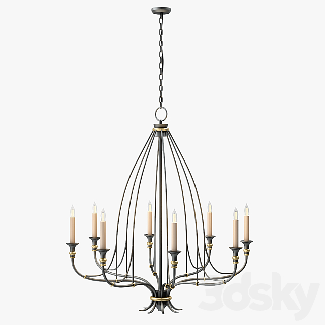 Currey and Company Folgate Chandelier Small 3DS Max Model - thumbnail 3