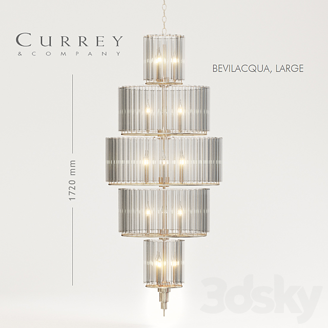 Currey & Compamy BEVILACQUA Medium and Large chandeliers 3DSMax File - thumbnail 3