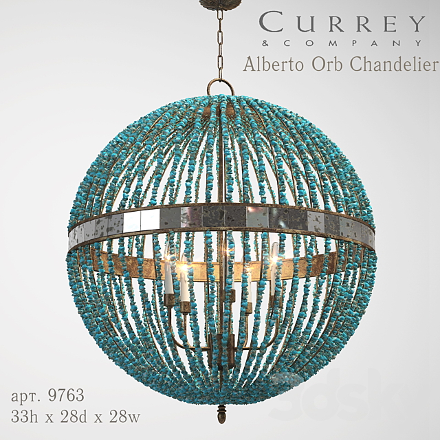 Currey & company Alberto Orb Chandelier 3ds Max - thumbnail 1