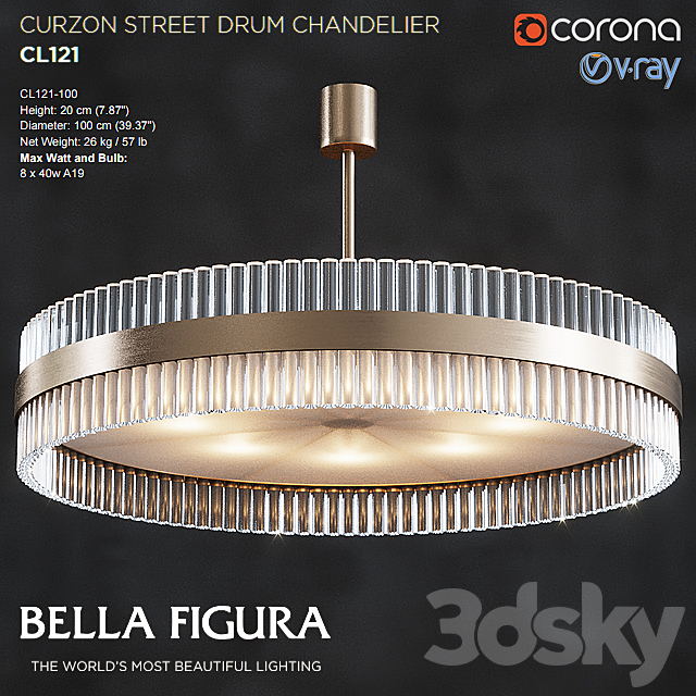 CURZON STREET DRUM CHANDELIER CL121-100 3DSMax File - thumbnail 1