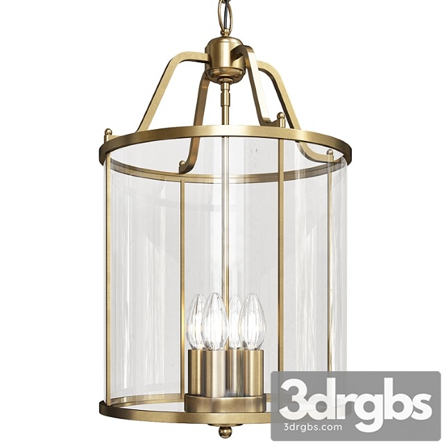 Cylinder chandelier light fixture traditional glass pendant - thumbnail 1