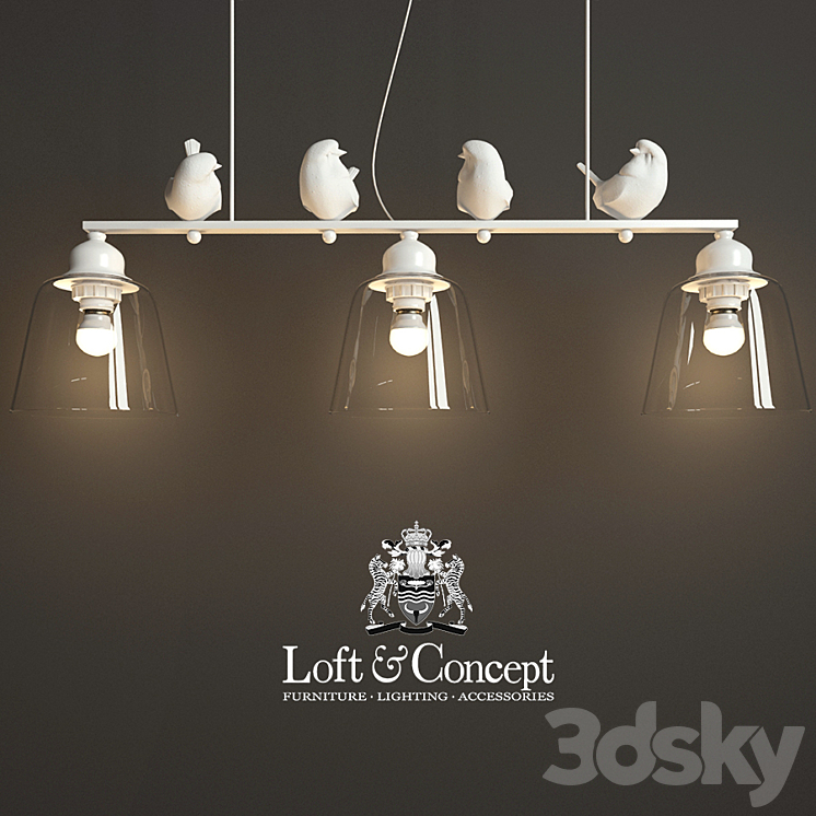 Подвесной светильник provence bird pendant line 3 3DS Max Model - thumbnail 2