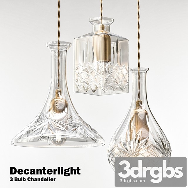 Decanterlight 3 Bulb Chandelier 3dsmax Download - thumbnail 1