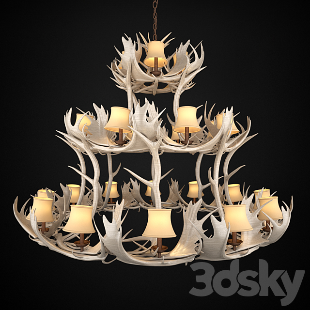 Deer Horn Chandelier 3DSMax File - thumbnail 1