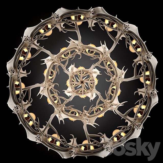 Deer Horn Chandelier 3DSMax File - thumbnail 2