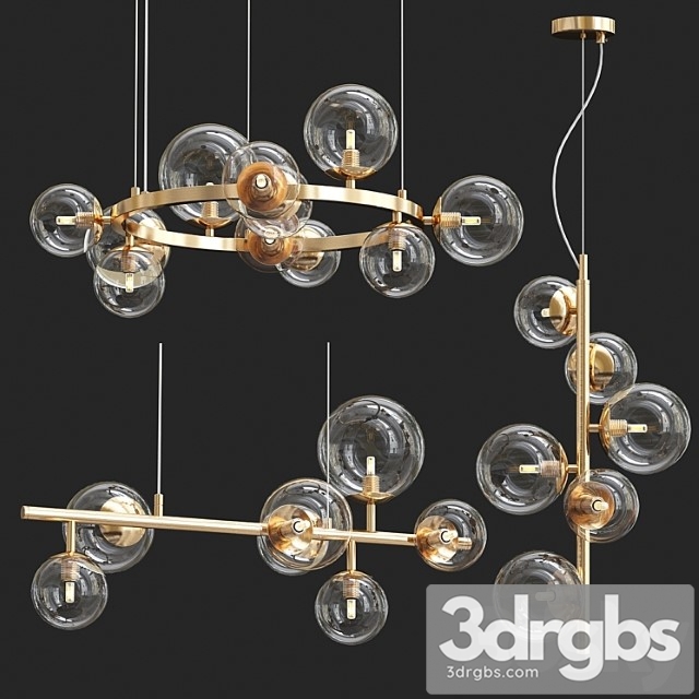 Designer Ring Chandelier Iona Сhandelier Gold 3dsmax Download - thumbnail 1