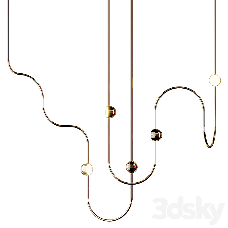 DIA CURVED 3 Pendant lamp Ovature Studios 3DS Max Model - thumbnail 1