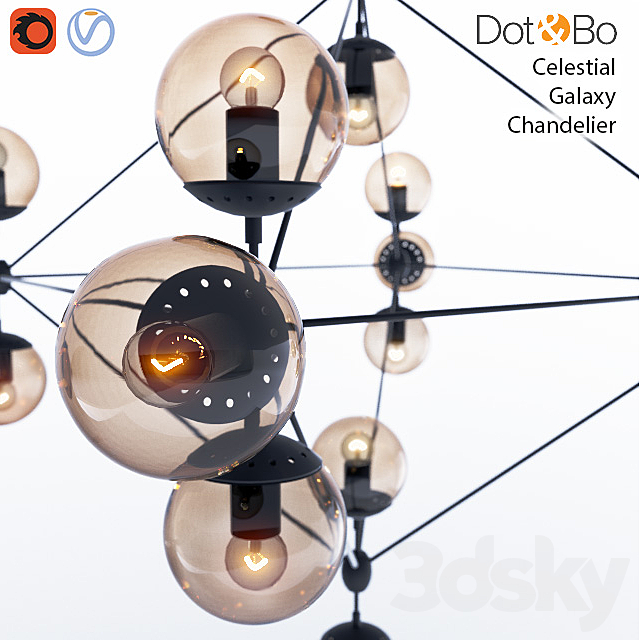 Dot & Bo Celestial Galaxy Chandelier 3DSMax File - thumbnail 2