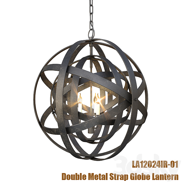 Double Metal Strap Globe Lantern 3DSMax File - thumbnail 1