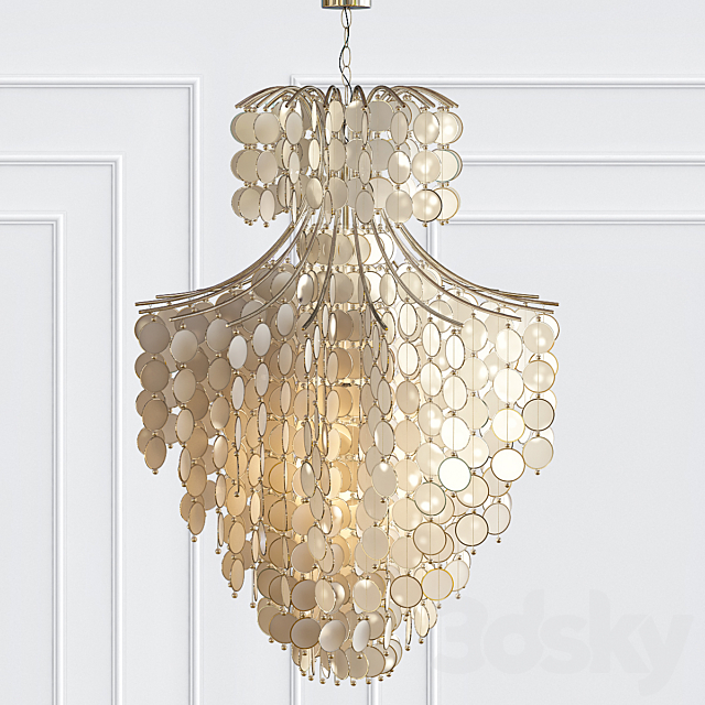 Dripping Capiz 2-Light Chandelier 3DSMax File - thumbnail 1