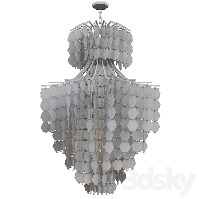 Dripping Capiz 2-Light Chandelier 3DSMax File - thumbnail 2