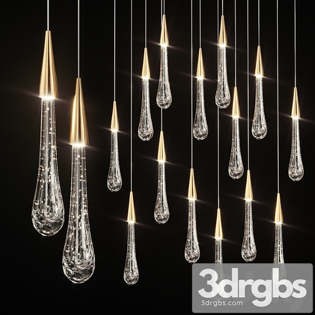 Drop shaped pendant lamp fial light 3dsmax Download - thumbnail 1