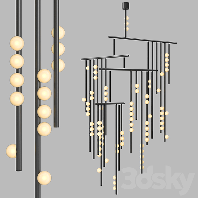 Drop system chandelier 3DSMax File - thumbnail 1