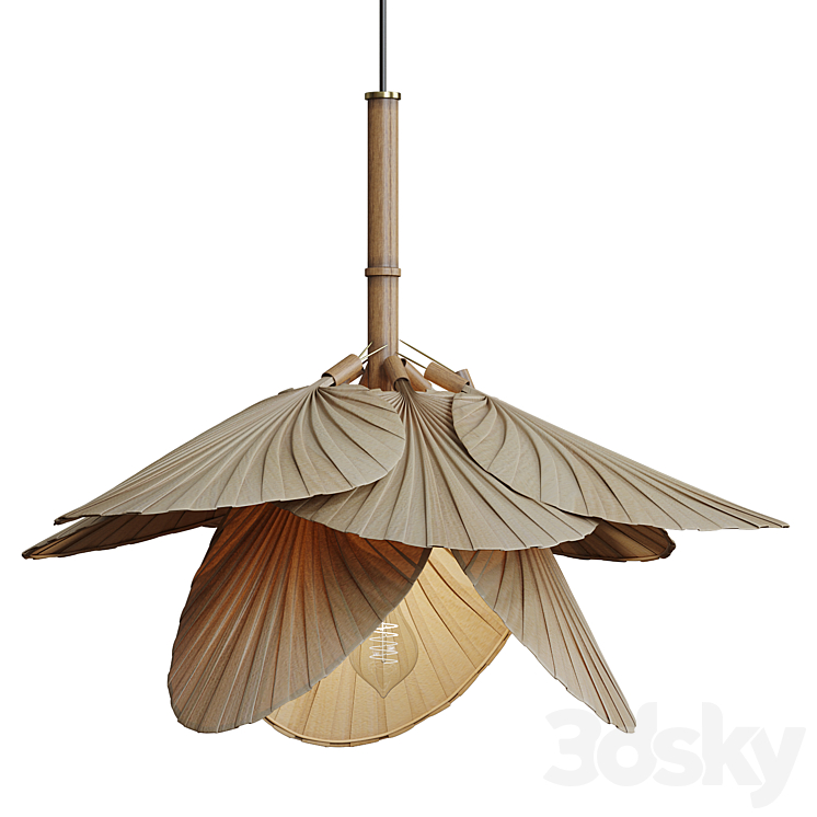 Dry leaf chandelier 3DS Max Model - thumbnail 3