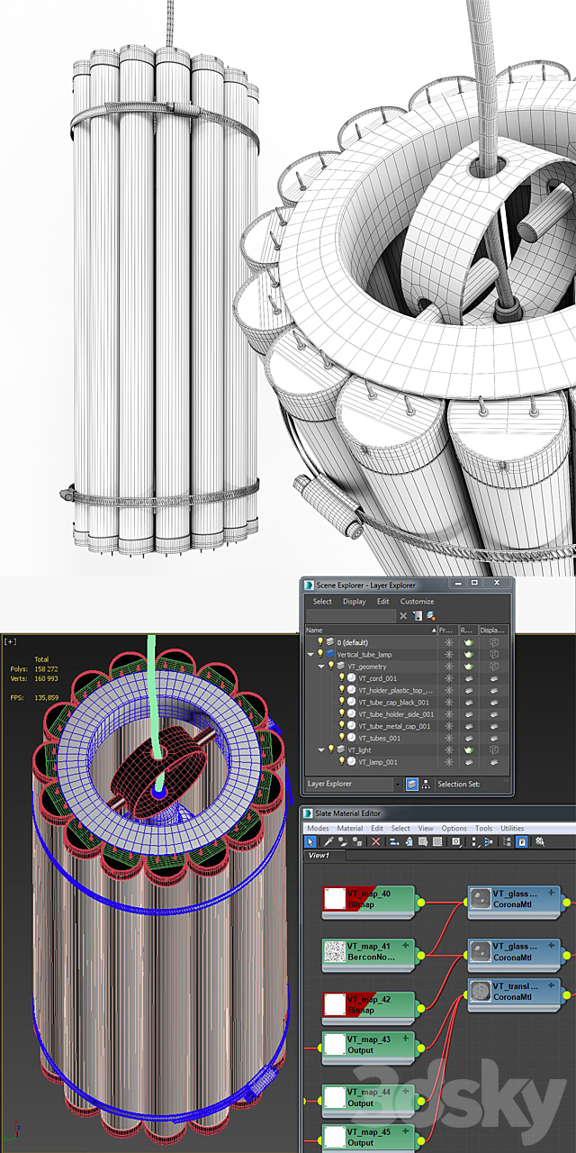 Eco lamp Vertical Tube 3DSMax File - thumbnail 3