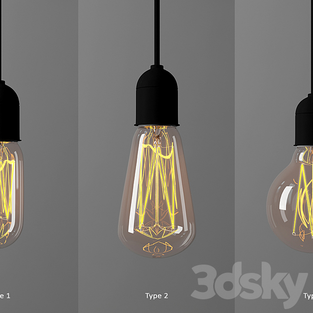 Edison Lamp 3DS Max Model - thumbnail 3