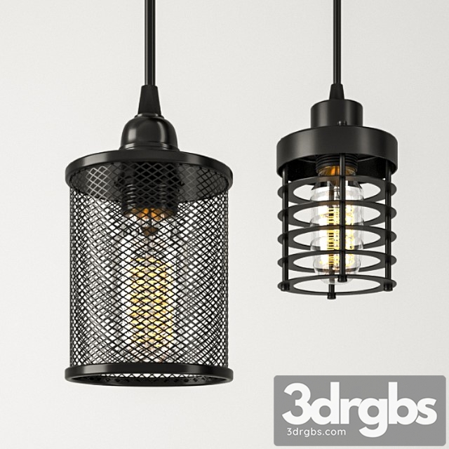 Edison lamp in steel lampshade 3dsmax Download - thumbnail 1