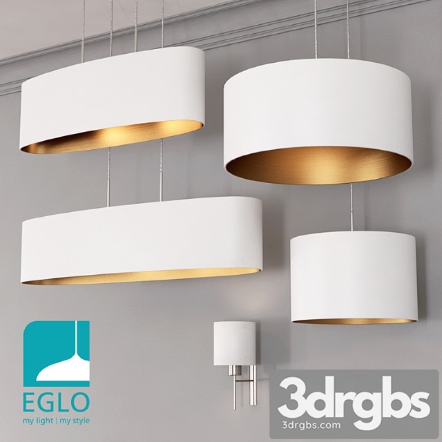 Eglo pasteri set 3 white & gold 3dsmax Download - thumbnail 1