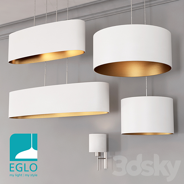 EGLO PASTERI set 3 White & Gold 3DSMax File - thumbnail 1