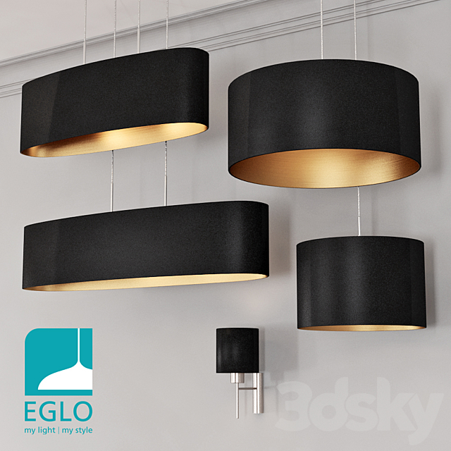 EGLO PASTERI set 4 Black & Gold 3DSMax File - thumbnail 1