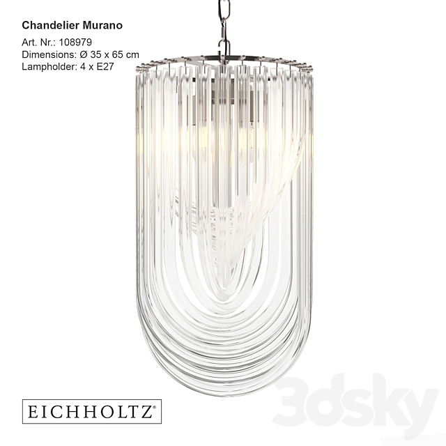 Eichholtz _ Chandelier Murano 3DSMax File - thumbnail 1