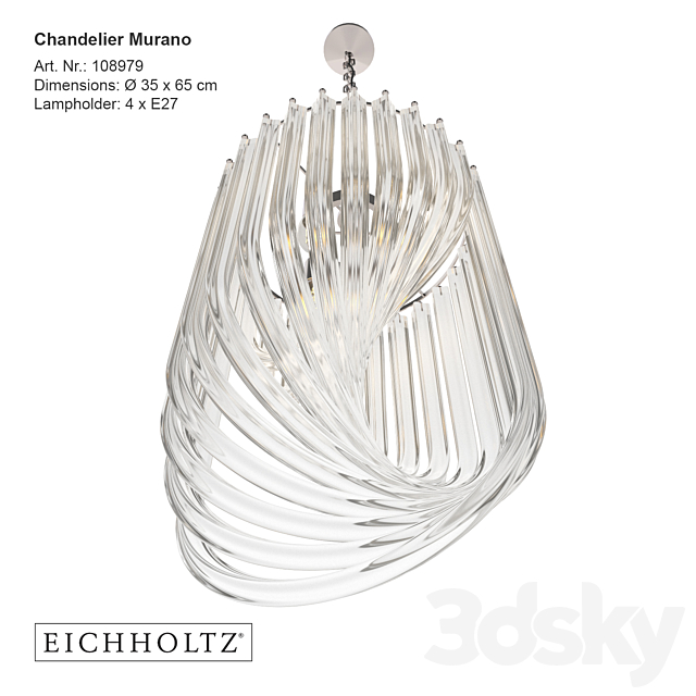 Eichholtz _ Chandelier Murano 3DSMax File - thumbnail 2