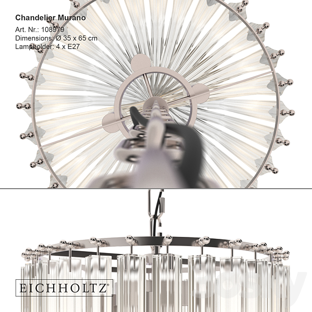 Eichholtz _ Chandelier Murano 3DSMax File - thumbnail 3