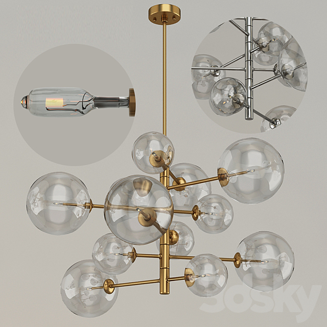 EICHHOLTZ Chandelier Argento S 111976 112077 3DSMax File - thumbnail 1