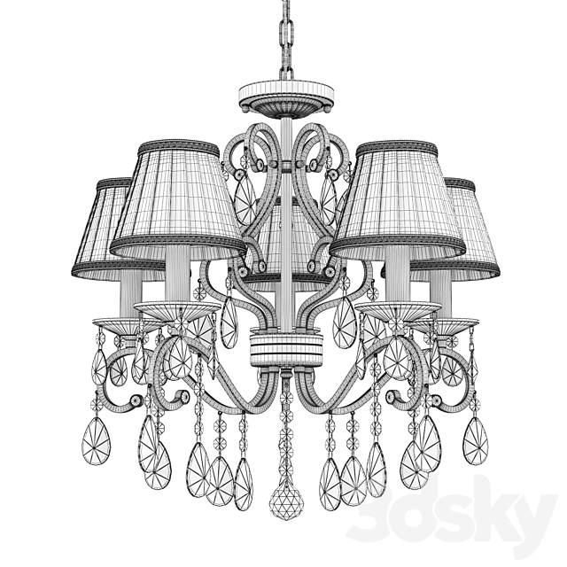 Elegant Chandelier 6 ARM016-05-R 3DS Max Model - thumbnail 2