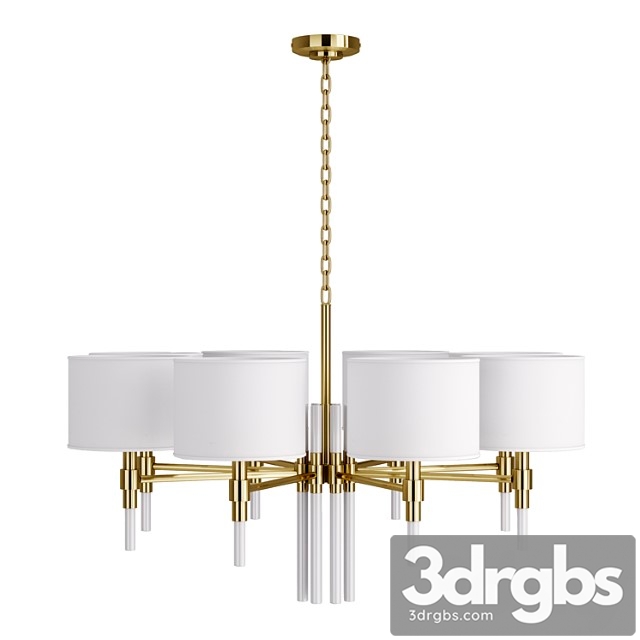 Elico pendant chandelier with white lampshades - thumbnail 1