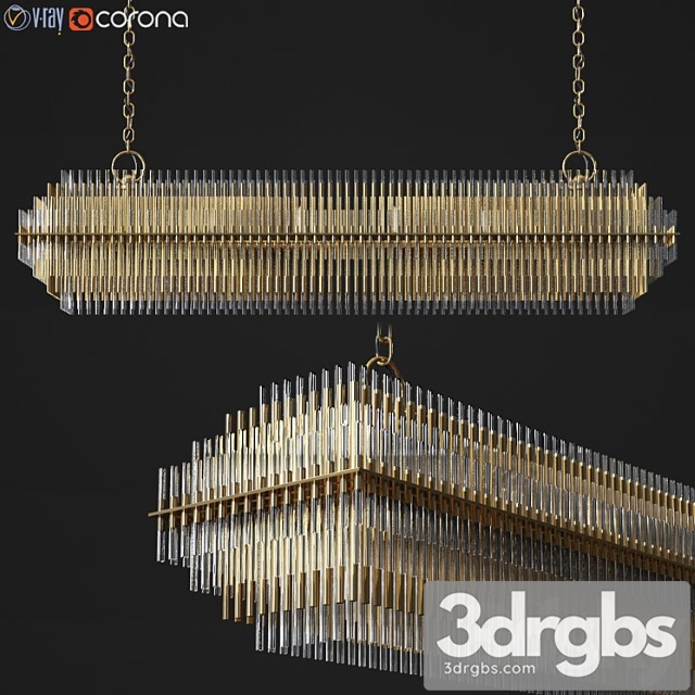 Emile Linear Chandelier Restoration Hardware 3dsmax Download - thumbnail 1