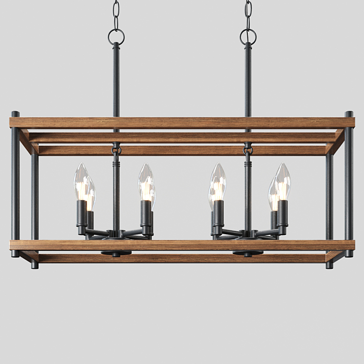 Eniso 8-Light Farmhouse Chandelier 3DS Max Model - thumbnail 2