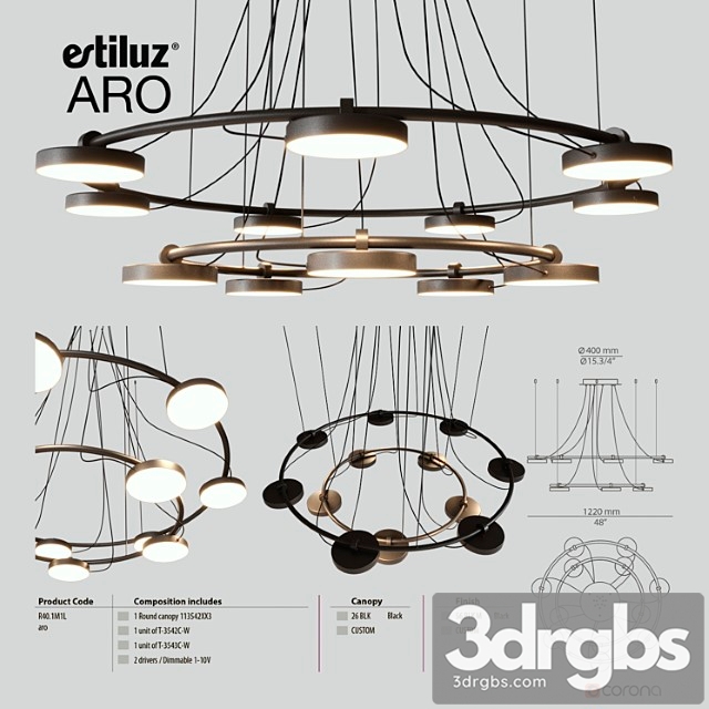 Estiluz aro 3542 + 3543 3dsmax Download - thumbnail 1