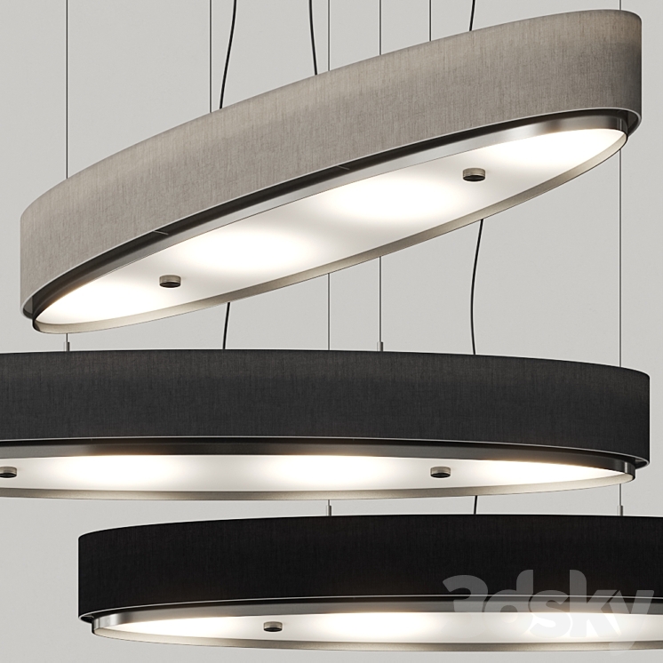 Estiluz Iris Linear Pendant Lamps 3DS Max Model - thumbnail 2